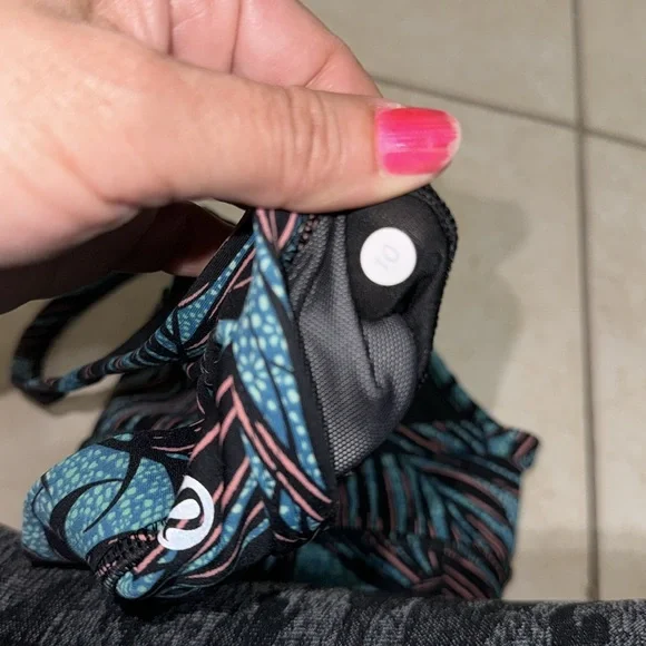 Lululemon Rise and Run Bra Womens Mini Palm Lace Tofino Teal Multi Black - Picture 9 of 11